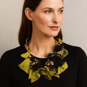 Aritsan Nita Angeletti Modernist OOAK LICORICE & CARAMEL RAVIOLI TWIST NECKLACE